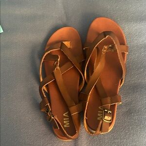 MIA Women's Tan Strappy Sandals